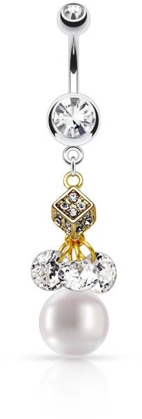 Piercing nombril serpentin perle