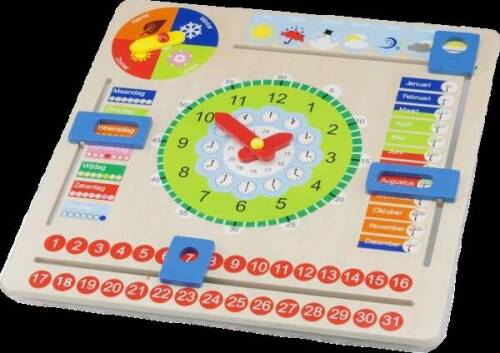 VERTBAUDET Horloge Calendrier en Bois Multicolore TU VERTBAUDET Horloge Calendrier en Bois Multicolore TU