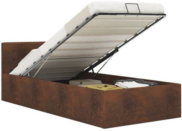 vidaXL Cadre de Lit /à Stockage Hydraulique Lit Rembourr/é Lit Double Lit Adulte Lit Coffre Chambre /à Coucher Maison Int/érieur Gris Clair Tissu 140x200 cm