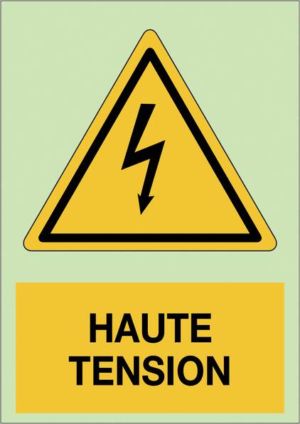 Panneau adhésif photoluminescent A5 Danger électricité ...