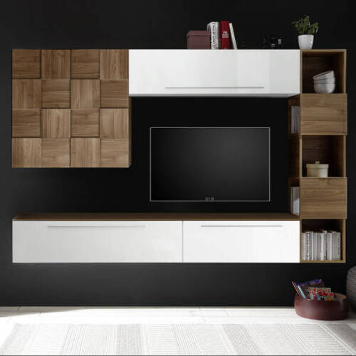 meuble tele blanc mural