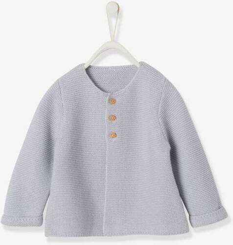 67CM Vertbaudet Gilet Tricot b/éb/é Fille Marine gris/é 6M