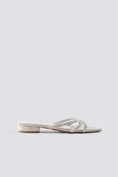 gray strappy flat sandals