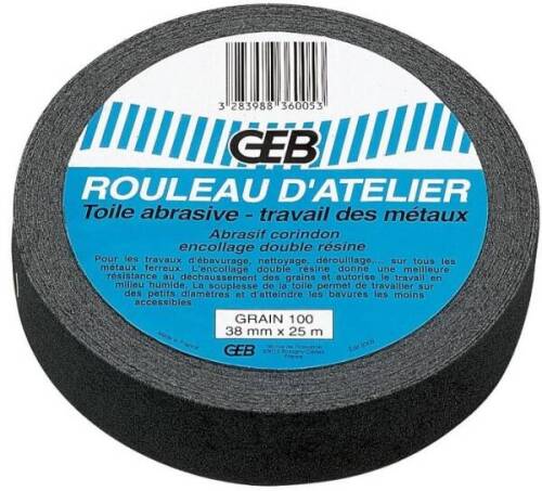 Rouleau Abrasif d/'atelier GEB P80 38mm X 25m