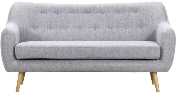 Canapé Scandinave 3 Places Tissu Gris Foncé Wilson